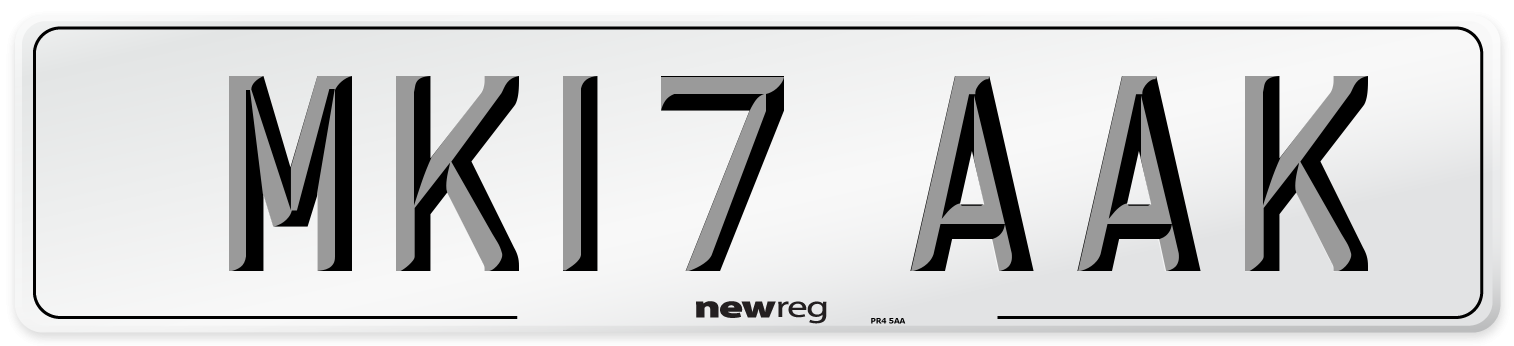 MK17 AAK Number Plate from New Reg